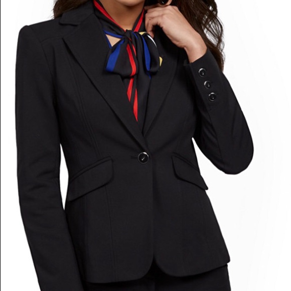 New York & Co Black One Button Jacket All Season